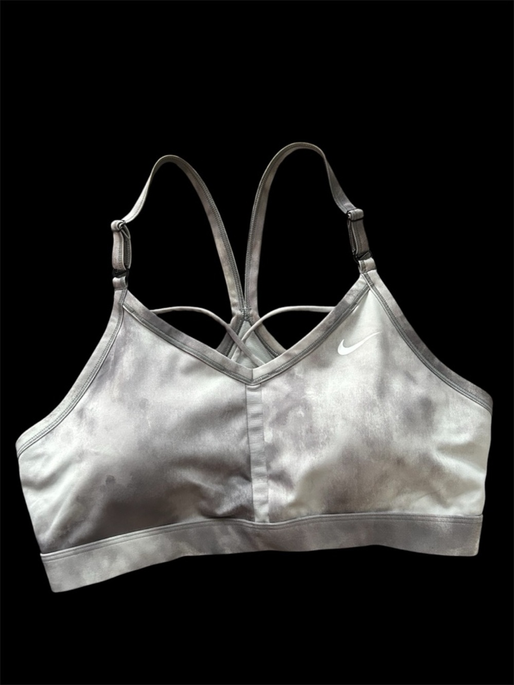 Nike Women's Dri Fit Light Gray Strappy Padded Racerback Sports Bra size XL